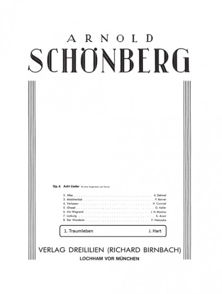 Acht Lieder op. 6 - Traumleben 